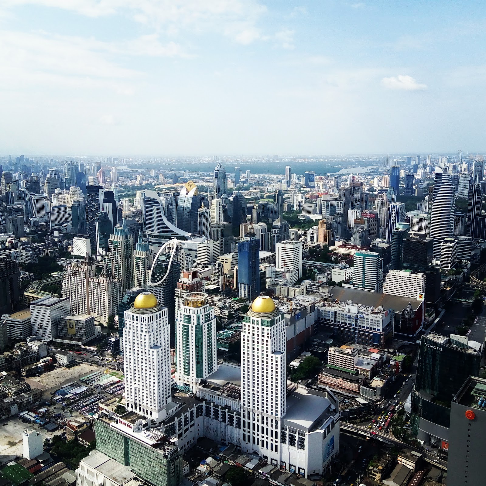 Bangkok skyline seen from high up in Baiyoke Tower II
