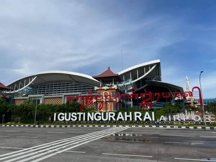 The terminal of I Gusti Ngurah Rai International Airport with its name in large letters